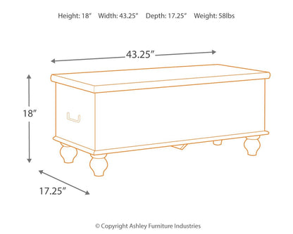 Fossil Ridge - Storage Bench - Beige by Ashley – view 2