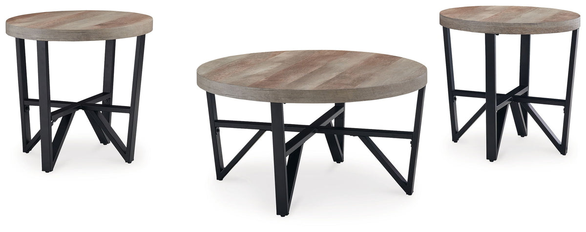 Deanlee - Occasional Table Set (Set of 3) - Grayish Brown / Black by Ashley – Table Sets