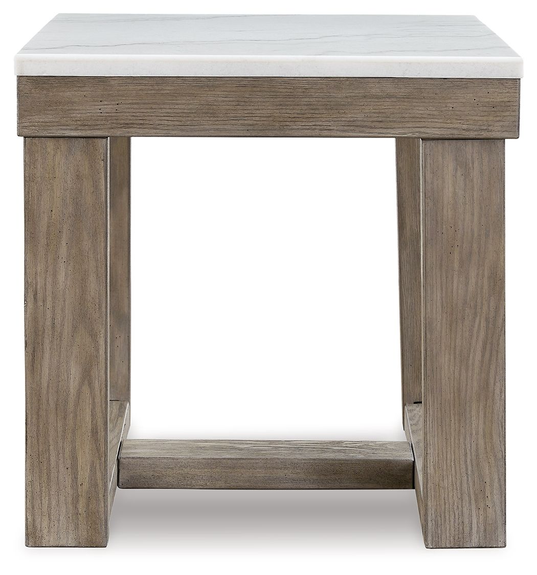 Loyaska - Square End Table - Brown / Ivory by Ashley – view 4