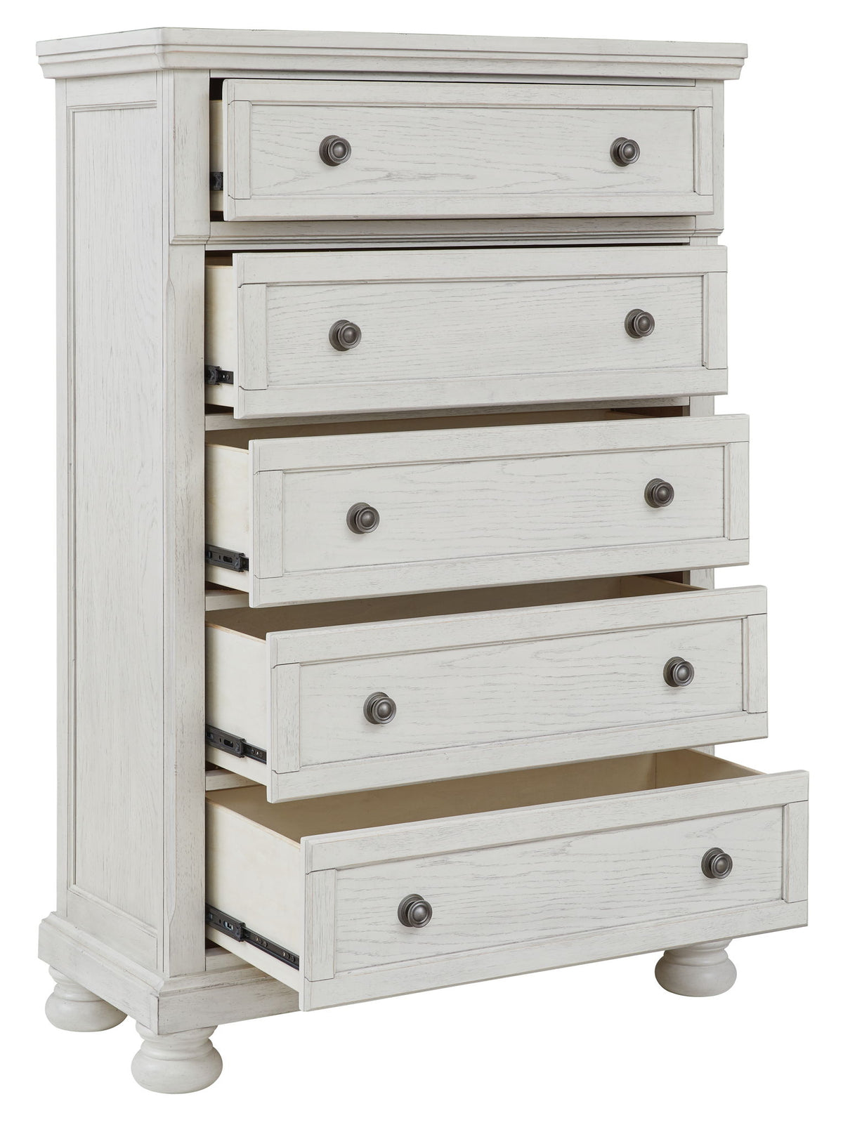 Robbinsdale - Five Drawer Chest - Antique White by Ashley – view 4