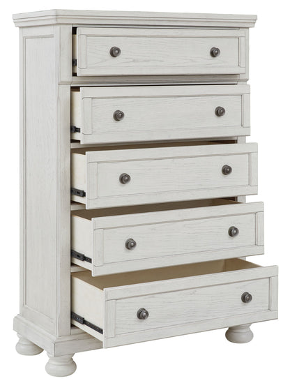 Robbinsdale - Five Drawer Chest - Antique White by Ashley – view 4
