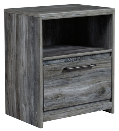 Baystorm - One Drawer Night Stand - Gray by Ashley – Nightstands w/ Charging Stations