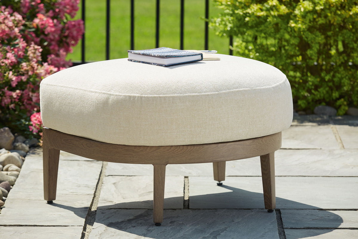 Serene Bay - Ottoman With Cushion - Dark Brown / White by Ashley – view 4
