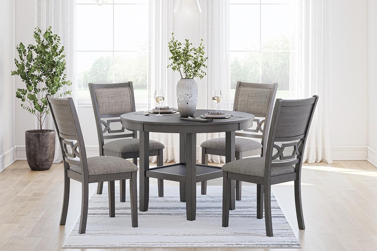Wrenning - Dining Room Table Set (Set of 5) - Gray by Ashley – view 4