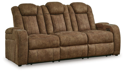 Wolfridge - Power Reclining Sofa With Adj Headrest - Brindle by Ashley – Reclining Sofas