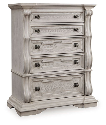 Bruchandi - Five Drawer Chest - Antique White by Ashley – Accent Chests
