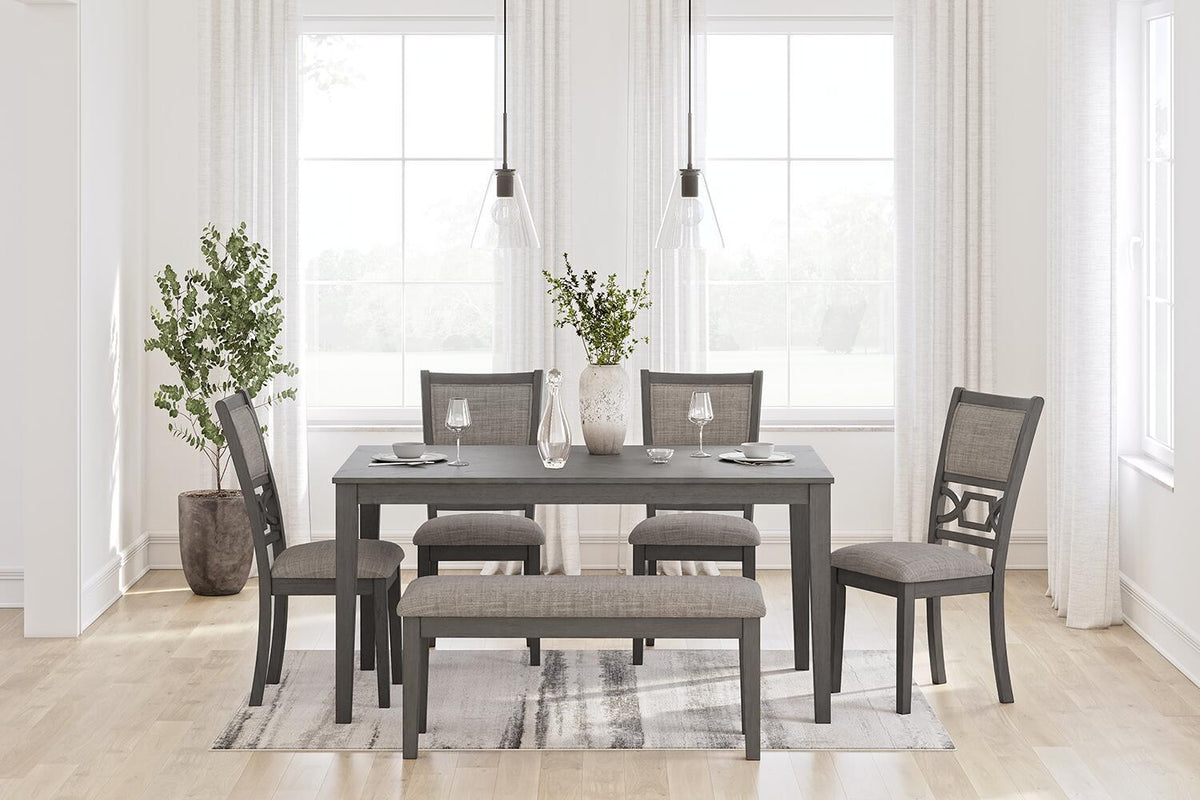 Wrenning - Dining Room Table Set (Set of 6) - Gray by Ashley – view 3