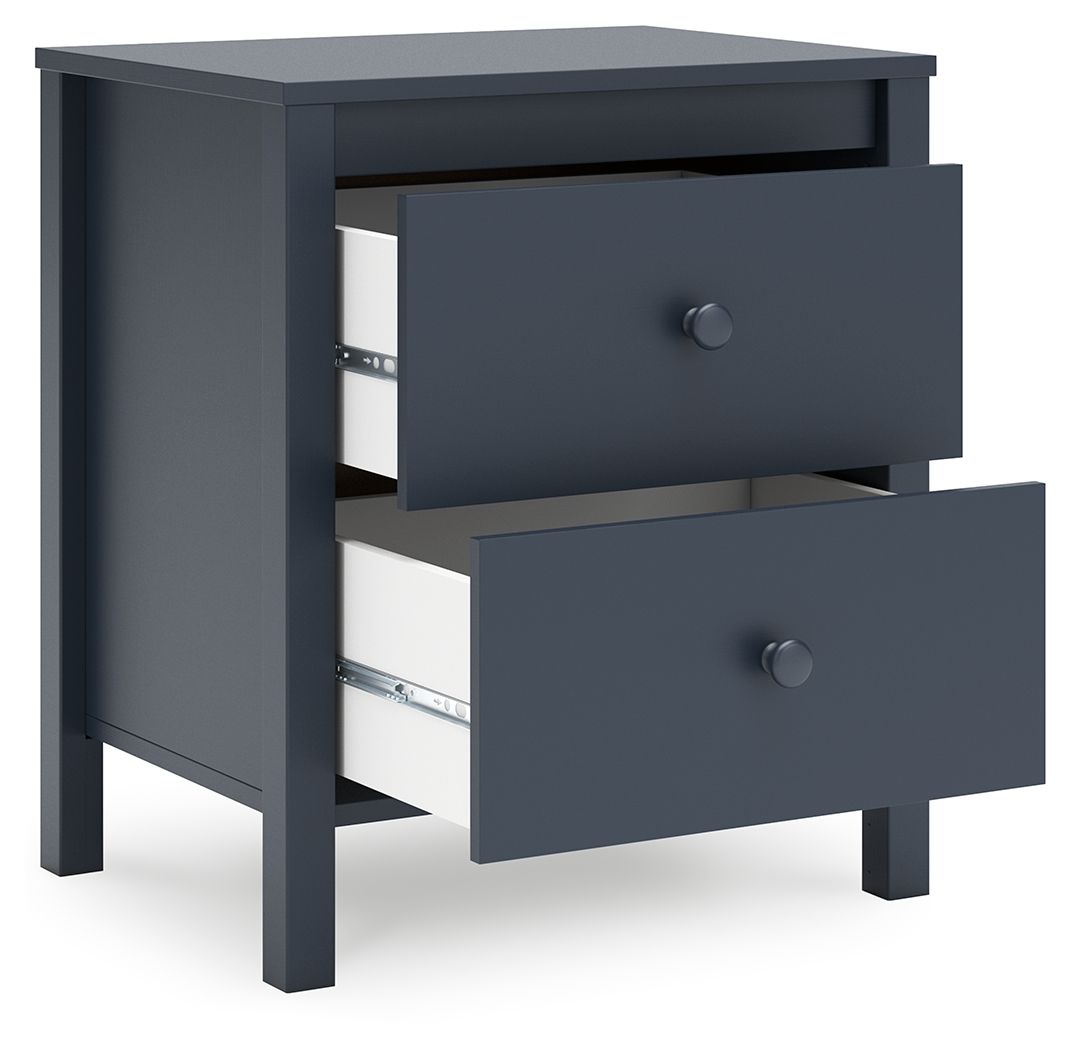 Simmenfort - Two Drawer Night Stand - Navy Blue by Ashley – view 3