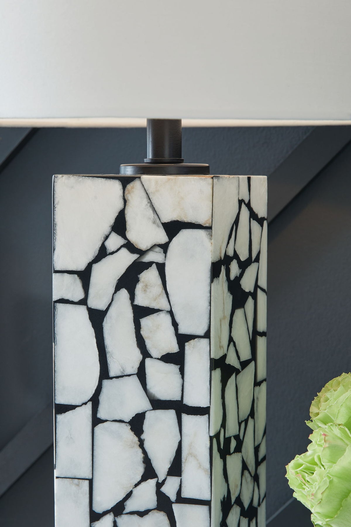 Macaria - Marble Table Lamp - White / Black by Ashley – view 4
