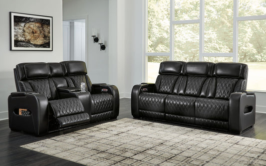 Boyington - 2 Pc. - Power Reclining Sofa And Loveseat - Black by Ashley – Reclining Sofas & Loveseats