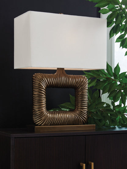 Garronby - Metal Table Lamp - Antique Brass Finish by Ashley – view 3
