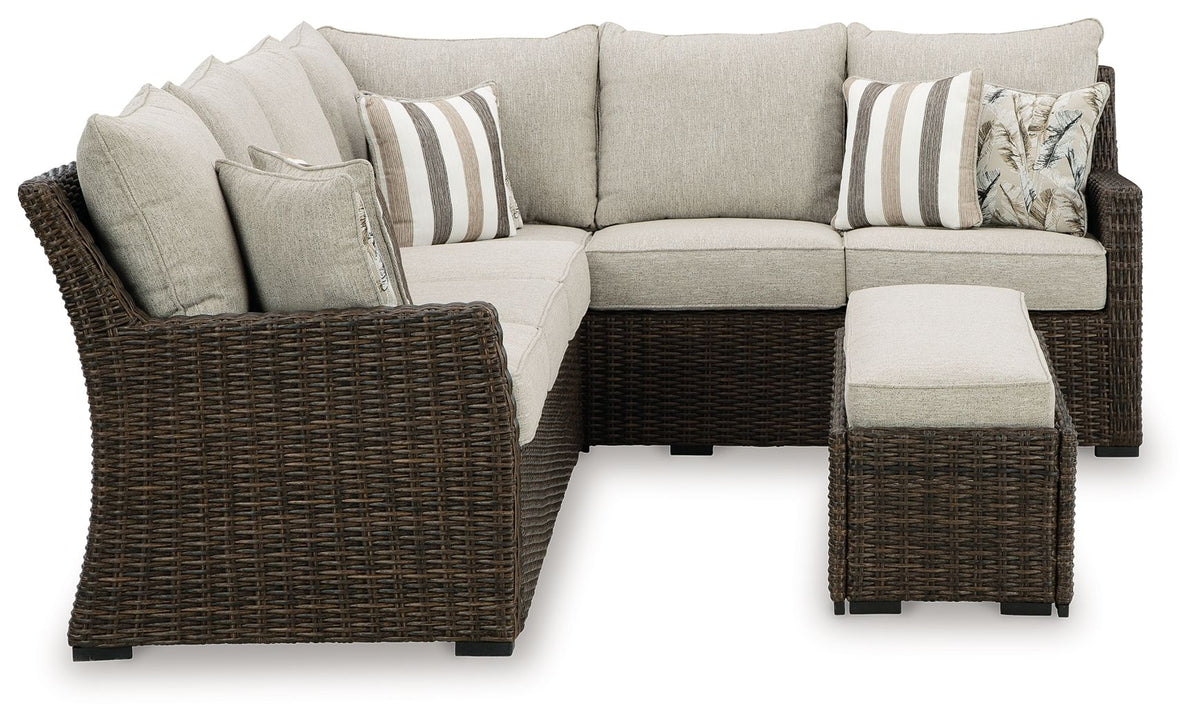 Brook Ranch - Sofa Sectional, Bench With Cushion (Set of 3) - Brown by Ashley – view 3
