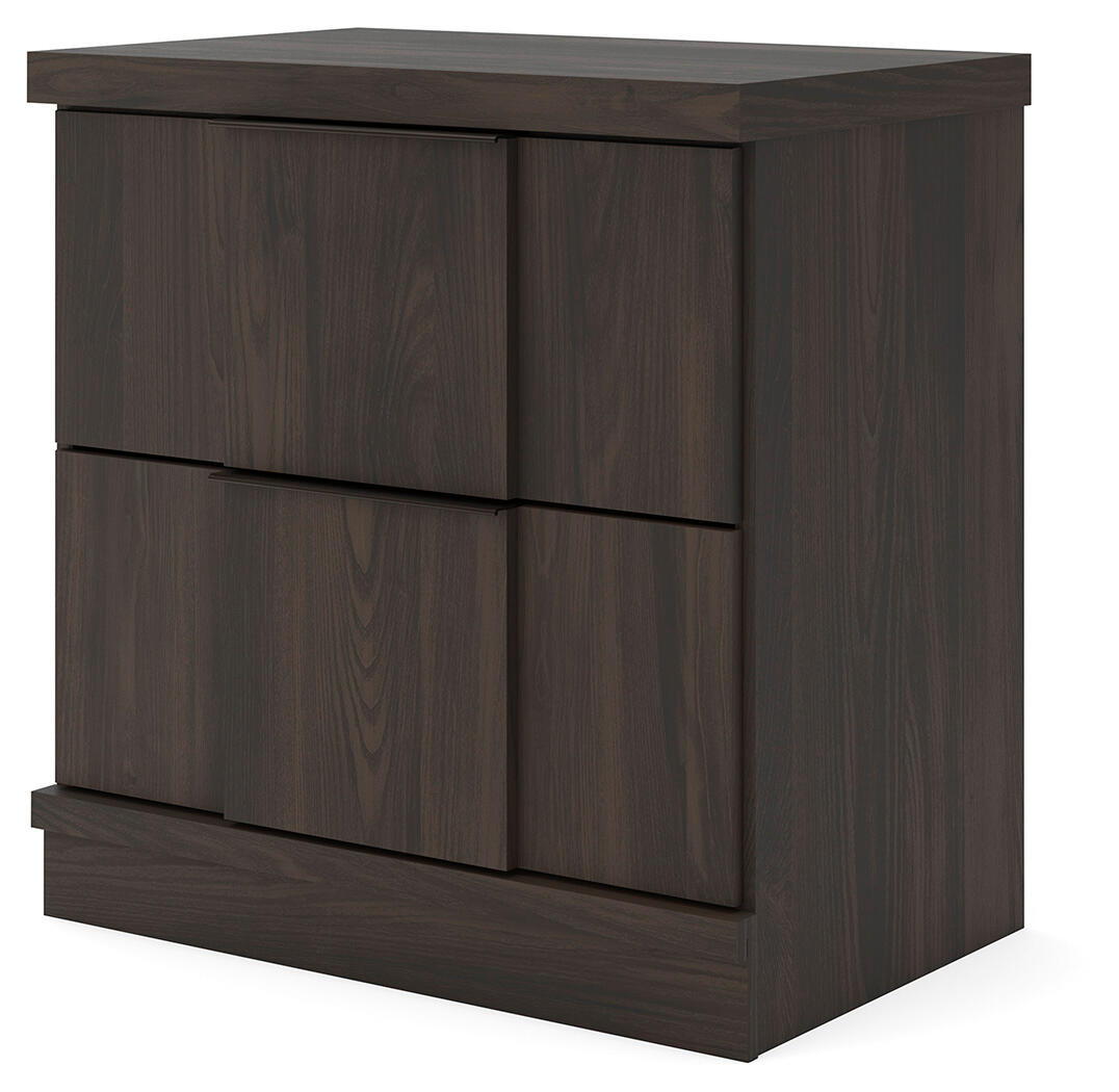 Shaehartin - Two Drawer Night Stand - Dark Brown by Ashley – view 2