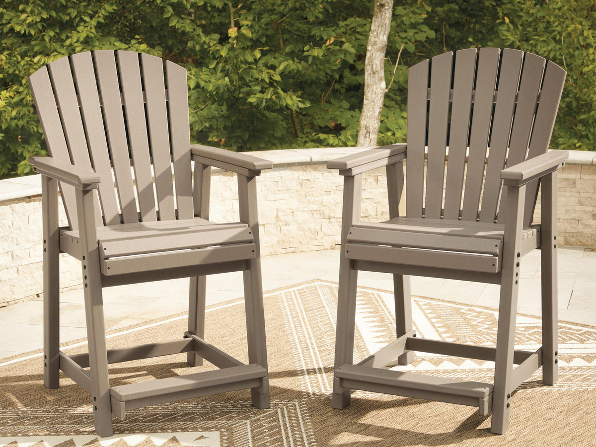 Seacliff Beach - Barstool (Set of 2) - Medium Brown by Ashley – view 3