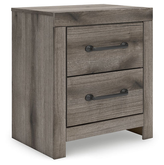 Graystorm - Two Drawer Night Stand - Brown Gray by Ashley – Nightstands w/ Charging Stations