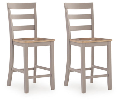 Harperfeld - Barstool (Set of 2) - Natural / Gray by Ashley – Stool Sets
