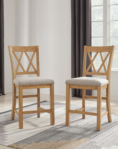 Havonplane - Upholstered Barstool (Set of 2) - Brown by Ashley – view 3