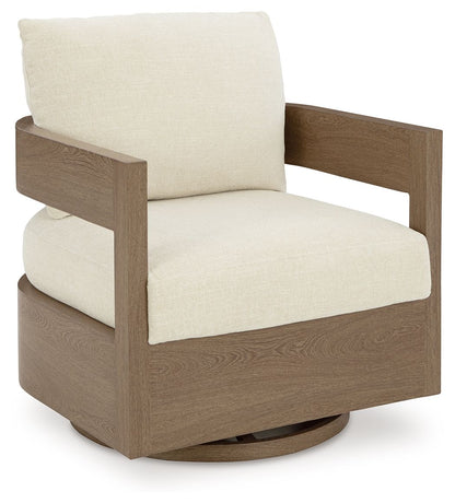 Serene Bay - Swivel Glider Chair With Cushion - Dark Brown / White by Ashley – Swivel Chairs