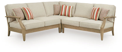 Clare View - 3-Piece Outdoor Sectional - Beige by Ashley – Stationary Sectionals