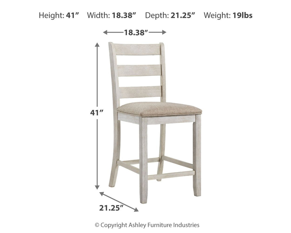 Skempton - Upholstered Barstool (Set of 2) - White by Ashley – view 3