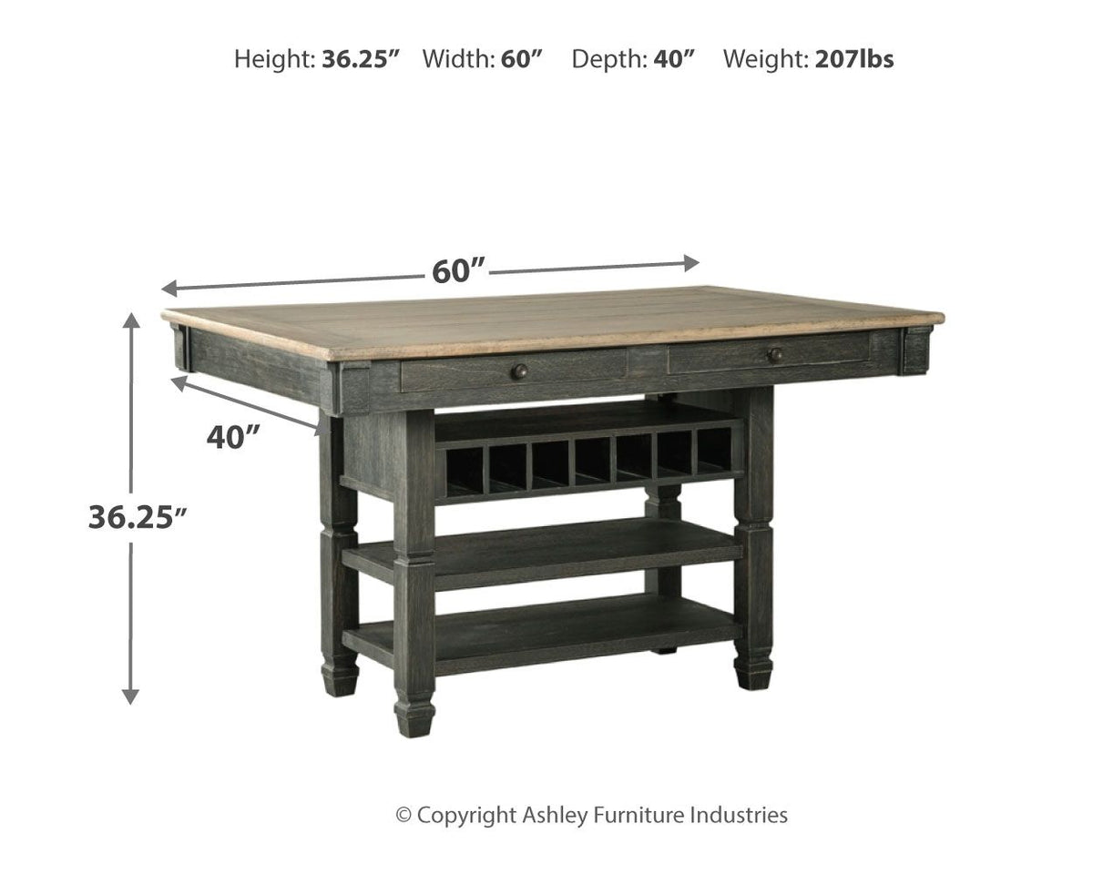 Tyler Creek - Rectangular Dining Room Counter Table - Black / Gray by Ashley – view 3