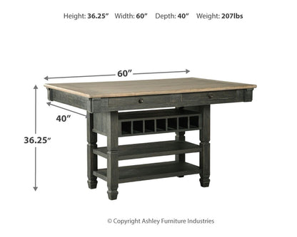 Tyler Creek - Rectangular Dining Room Counter Table - Black / Gray by Ashley – view 3