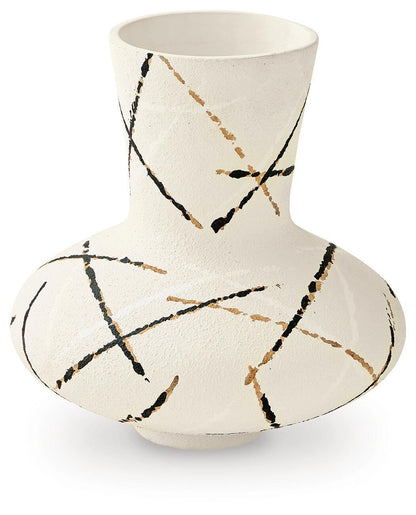 Brockford - Vase - Cream / Black / Brown by Ashley – view 4