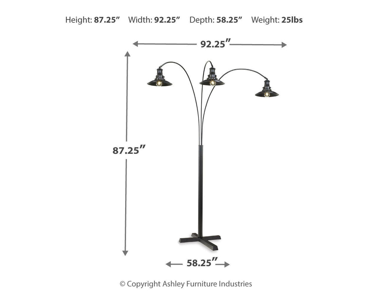 Sheriel - Metal Arc Lamp  - Black by Ashley – view 2