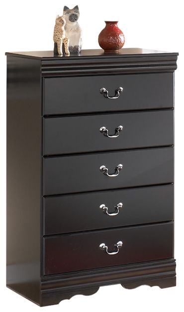 Huey Vineyard - Five Drawer Chest - Black by Ashley – Accent Chests