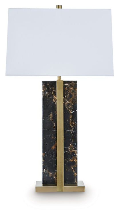 Neonish - Marble Table Lamp - Black / Gold Finish by Ashley – Table Lamps