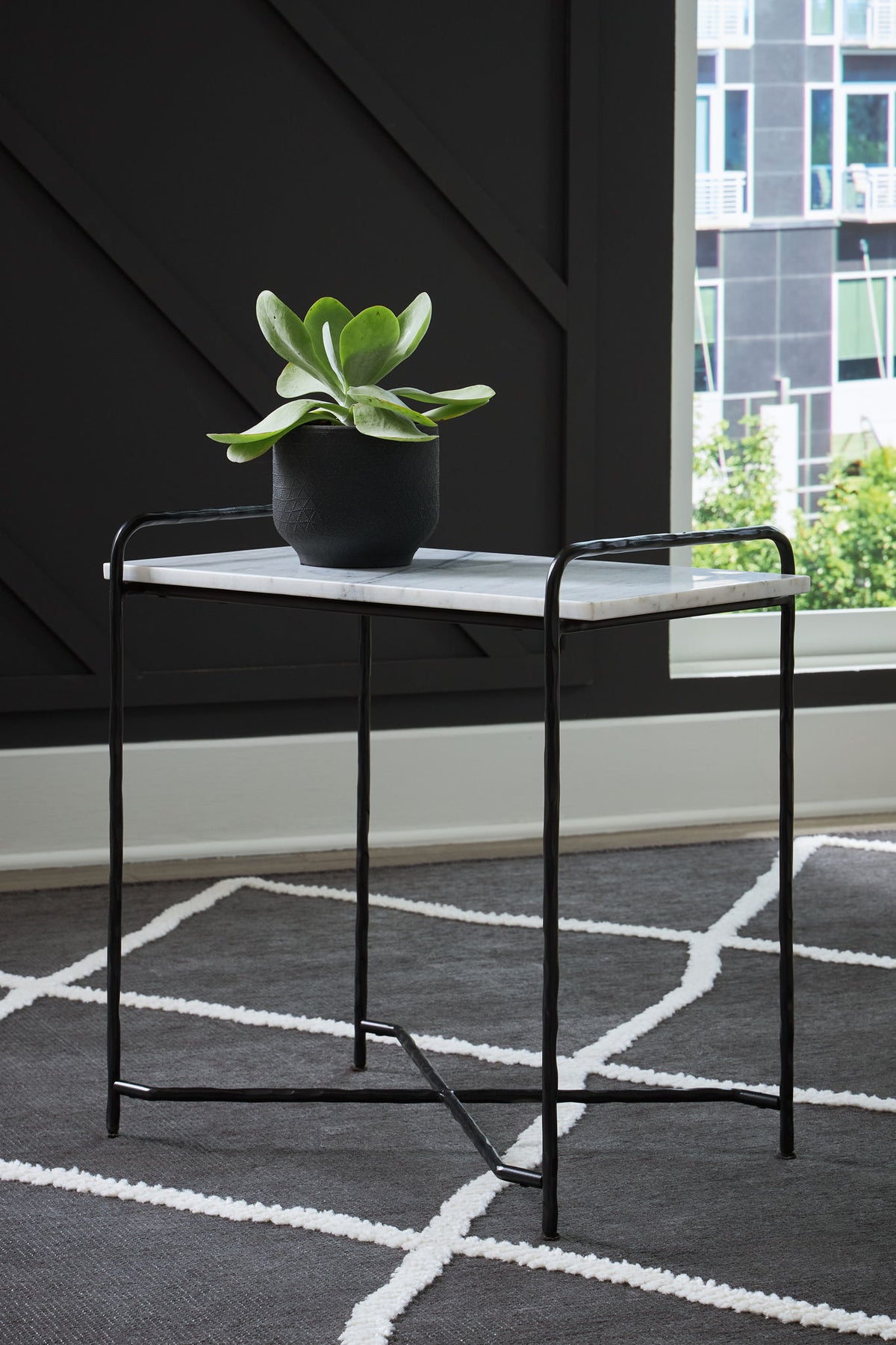 Ashber - Accent Table - White / Black by Ashley – view 3
