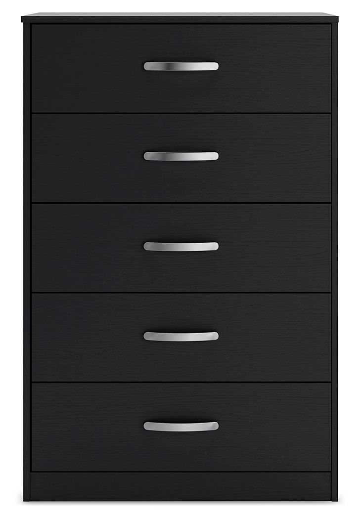 Finch - Five Drawer Chest - 46" Height - Black by Ashley – view 3