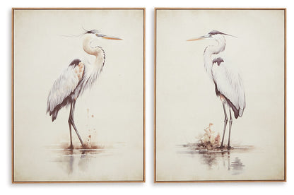 Aubinell - Wall Art Set (Set of 2) - Beige by Ashley – Canvas Art Sets