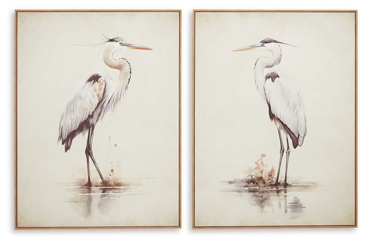 Aubinell - Wall Art Set (Set of 2) - Beige by Ashley – Canvas Art Sets