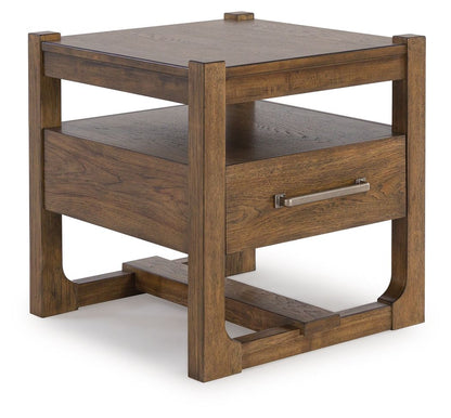 Cabalynn - Square End Table - Light Brown by Ashley – End Tables