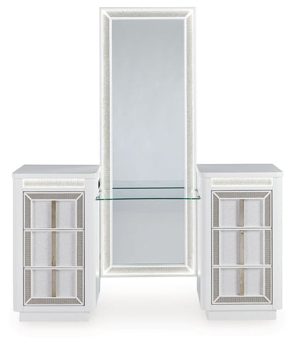 Chalanna - Vanity With Mirror - White by Ashley – view 3