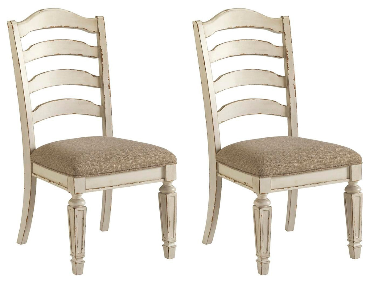 Realyn - Dining UPH Side Chair (Set of 2) - Ladderback - Chipped White by Ashley – Chair Sets