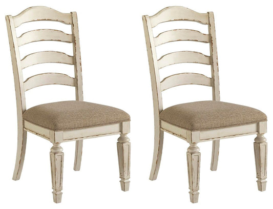 Realyn - Dining UPH Side Chair (Set of 2) - Ladderback - Chipped White by Ashley – Chair Sets