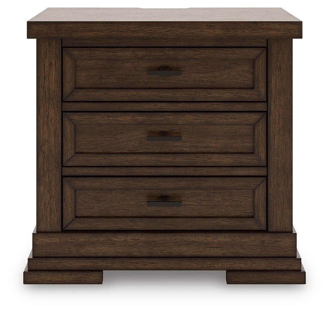 Taffenbrook - Three Drawer Night Stand - Medium Brown – view 4