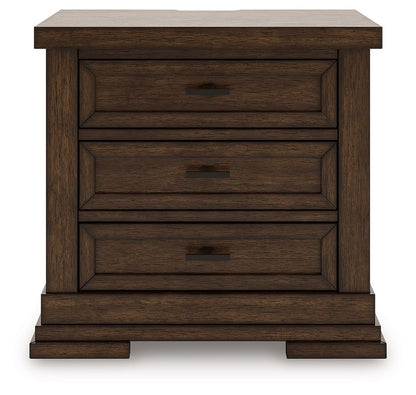 Taffenbrook - Three Drawer Night Stand - Medium Brown – view 4