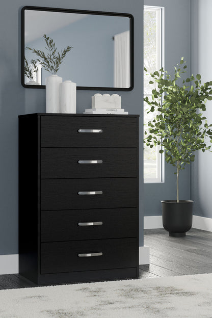 Finch - Five Drawer Chest - 46" Height - Black by Ashley – view 4