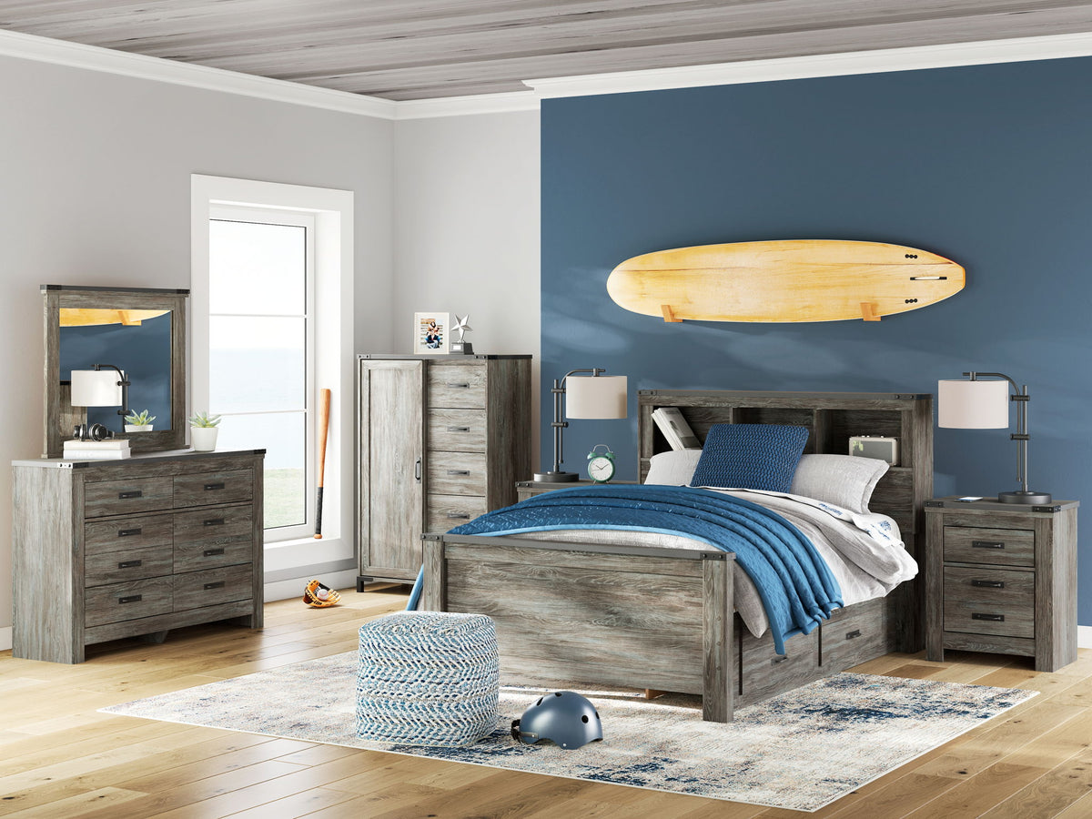 Frandern - Bookcase Panel Bedroom Set With Storage by Ashley – 7 Piece Bedroom Sets