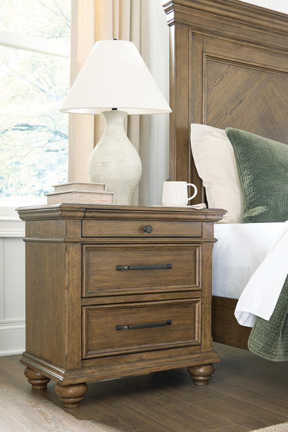 Karallin - Three Drawer Night Stand - Medium Brown by Ashley – view 4