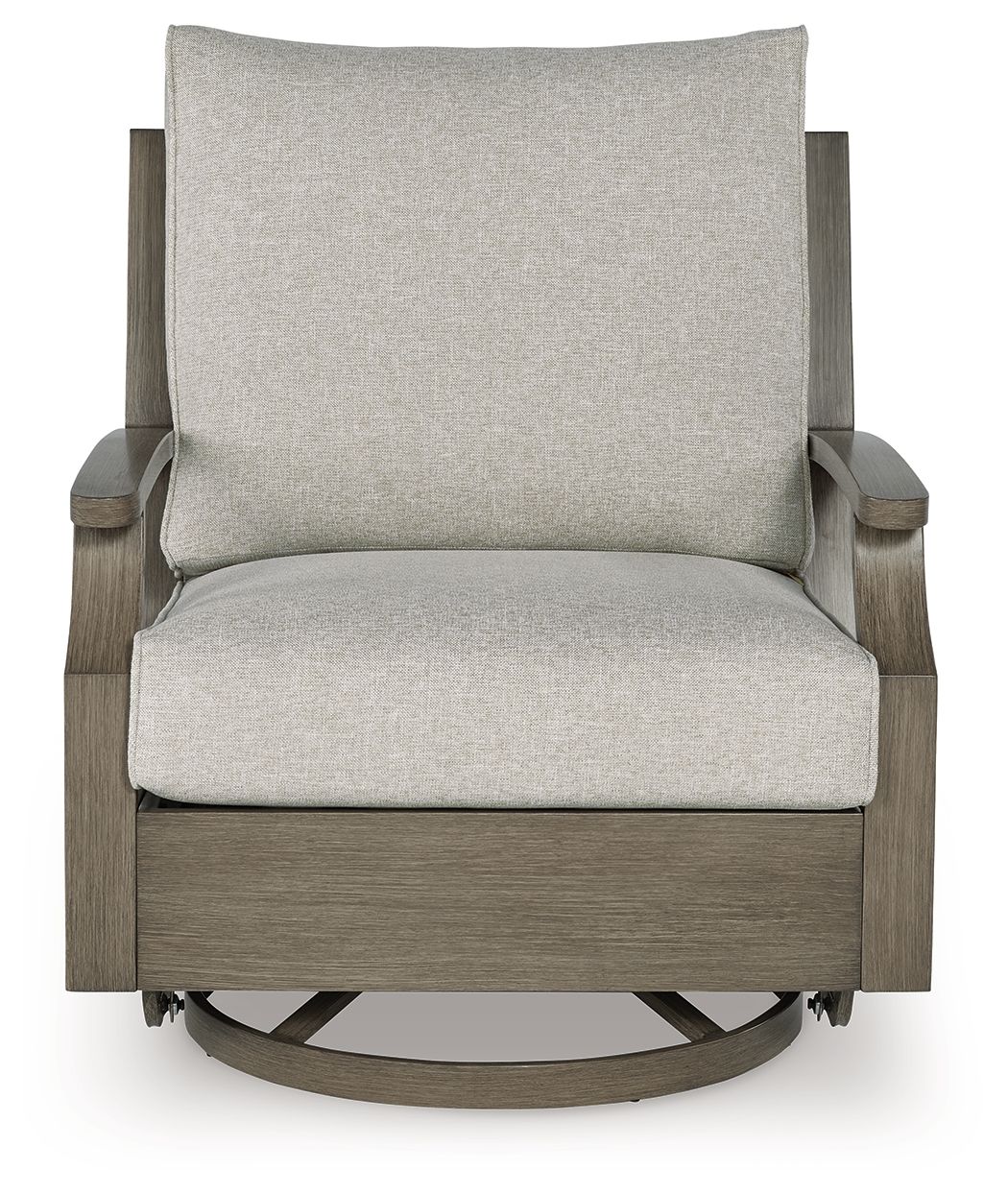 Rainier Ranch - Swivel Glider Chair With Cushion - Brown / Beige by Ashley – view 4