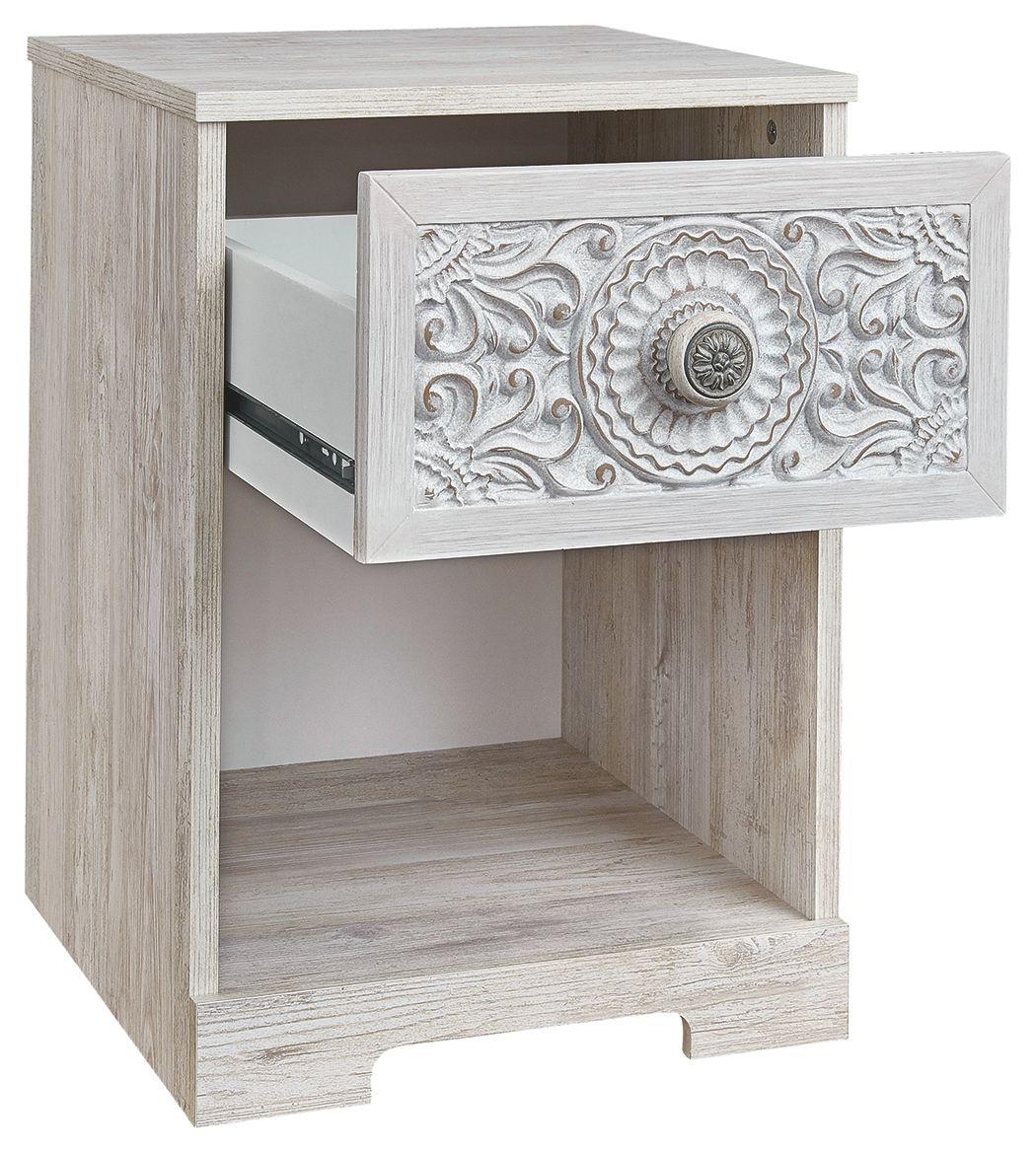 Paxberry - One Drawer Night Stand - Whitewash by Ashley – view 3