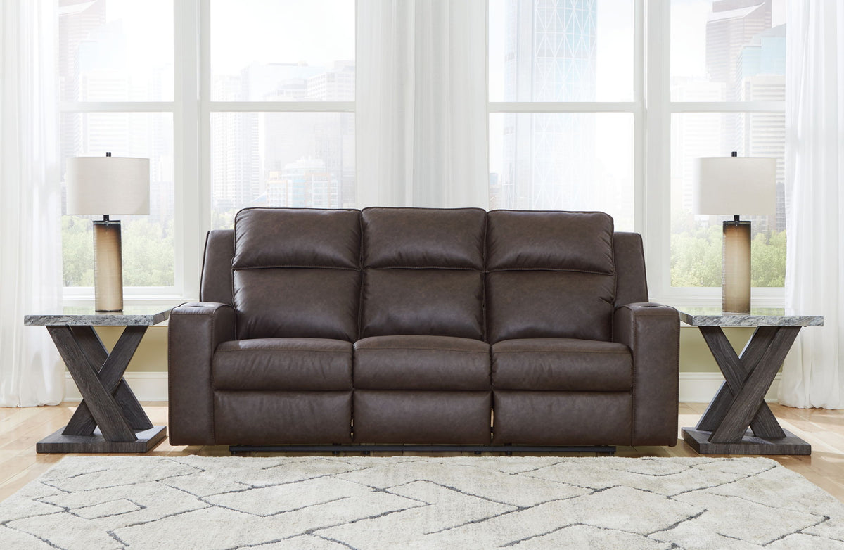 Lavenhorne - Reclining Sofa With Drop Down Table - Umber by Ashley – view 3