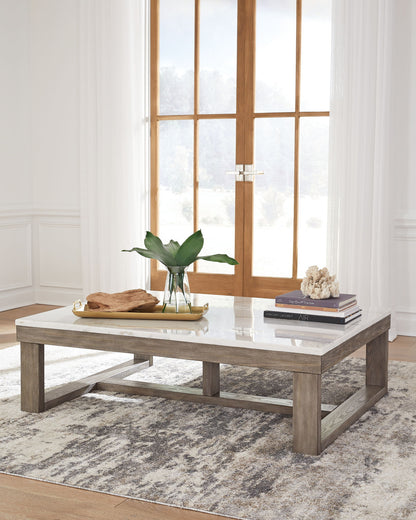 Loyaska - Rectangular Cocktail Table - Brown / Ivory by Ashley – view 4