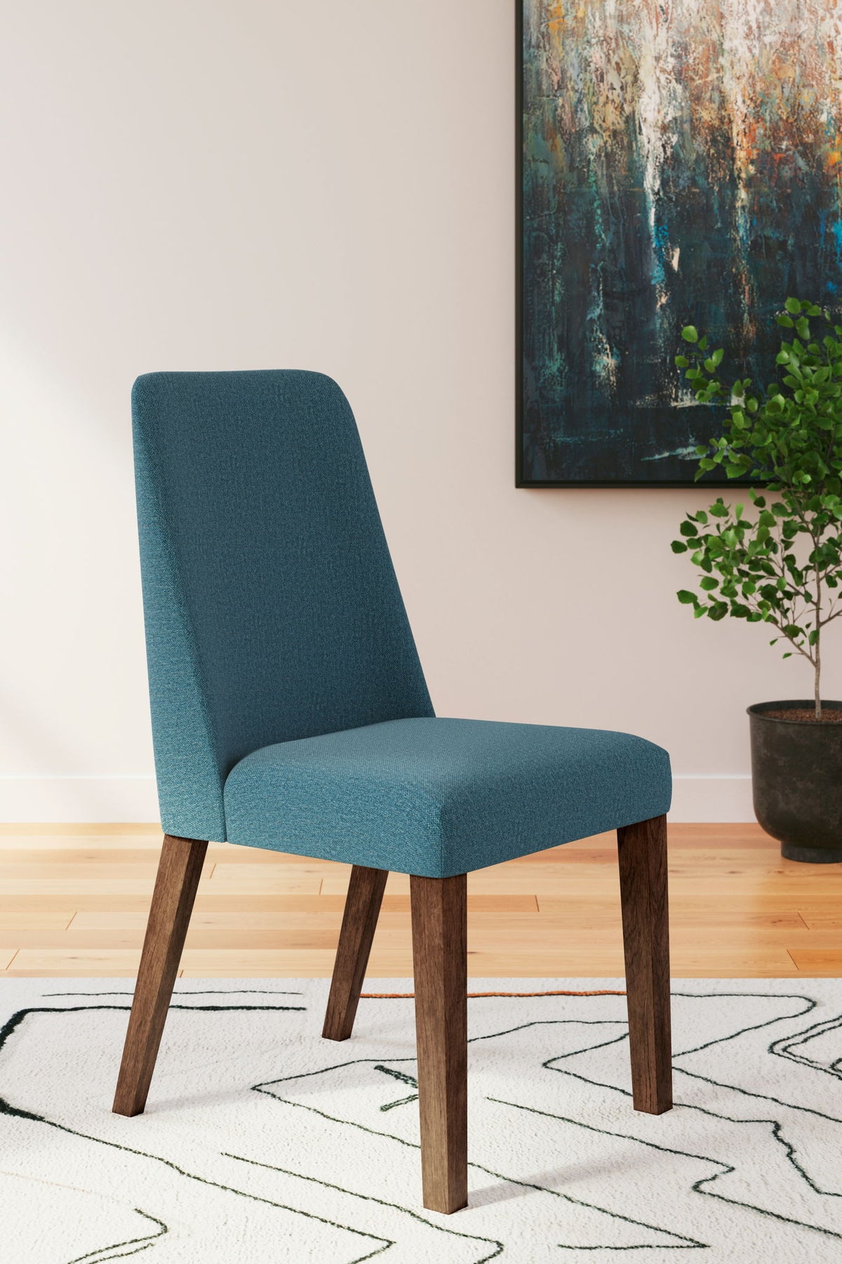 Lyncott - Dining Uph Side Chair (Set of 2) - Blue / Brown by Ashley – view 2