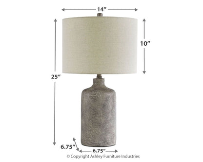 Linus - Ceramic Table Lamp  - Antique Black by Ashley – view 3