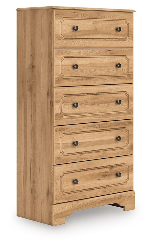 Aleaport - Five Drawer Chest - Warm Brown by Ashley – view 2